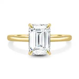 High On Demand Solid Gold 2ct Solitaire Lab Grown Diamond Rings For Wedding Party Wear Use Best Quality Jewelry