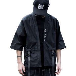 FOXA Cardigan Kimono Samurai Streetwear Japonais pour Hommes, en Polyester Fin Respirant avec Poches et Manches Classiques - Product Image 1