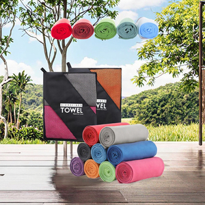 حمام مخصص من المايكروفايبر ومجموعة منشفة للوجه وحقيبة شبكية للتبريد لرياضة اليوغا منشفة شاطئ ميكروفايبر - Product Image 3