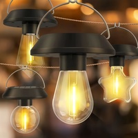 Lustre solaire LED à ampoules Edison suspendues, étanche, pour jardin extérieur, résistant à la pluie