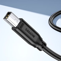 Cable de Impresora USB SAMZHE, Cable de Datos USB 2.0 con Conector Cuadrado, Cable de Sincronización e Impresión USB 2.0 AM a BM para Impresoras HP, Canon y Epson