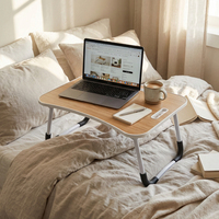 Bureau de lit portable pliable compact en bois avec table d'étude extensible et convertible pour étudiants, dortoirs et appartements