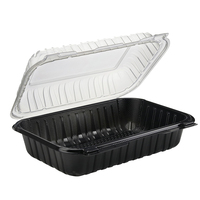 Vente en gros Récipient alimentaire jetable à micro-ondes à couvercle à charnière bicolore de 9x6 pouces avec 1 compartiment emballage de restaurant