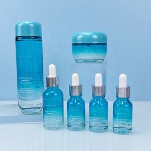 Juego de Botellas de Vidrio Azul Cobalto de 30g 50g 40m 80ml 100ml 120ml, Botella de Vidrio de Lujo para Cosméticos, Juego de Envases Cosméticos Azul Oscuro - Product Image 5