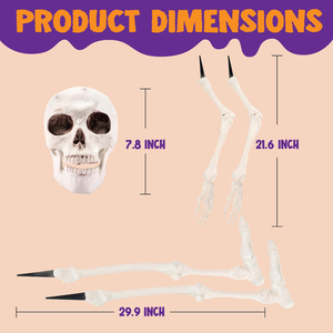 Décoration de Halloween : Squelette réaliste qui sort du sol, idéale pour cimetière, jardin, pelouse et fêtes sur le thème du sol - Product Image 2