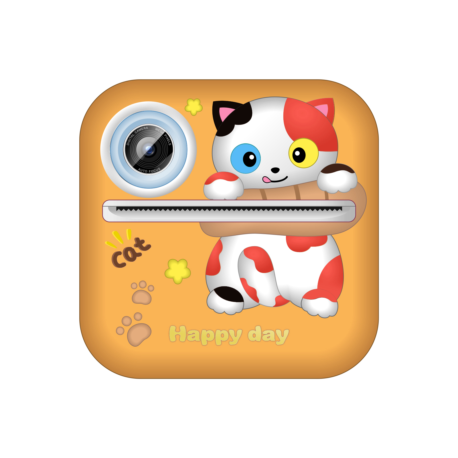 fotocamera gialla per gatti