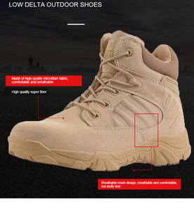 <span class=keywords><strong>Bottes</strong></span> tactiques super légères pour hommes, noires, imperméables, respirantes, <span class=keywords><strong>avec</strong></span> <span class=keywords><strong>fermeture</strong></span> <span class=keywords><strong>éclair</strong></span> latérale, style bout ouvert, semelle en caoutchouc, toutes saisons - Product Image 4