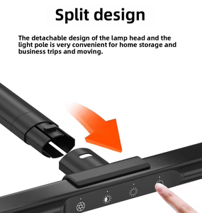 25W Moderne Zwarte Metalen LED Bureaulamp 80CM Breed Verlichtingsarmatuur met Afstandsbediening E26 Fitting voor Computerscherm Kantoor Studenten Lezen - Product Image 4