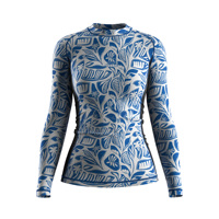 Rashguard de natation et de plongée pour femme OEM UPF50+ respirant, doux, à compression, manches longues, col montant