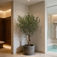 Arbre d'olivier artificiel de 270 cm, rond, pour intérieur, maison, hôtel, restaurant, plastique, Noël, mariage, faux olivier avec troncs naturels