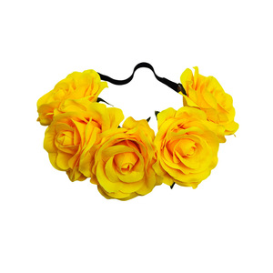 Diadema Boho con Corona de Flores Artificiales, Guirnalda para el Cabello para Novias, Vacaciones en la Playa, Disfraz para Halloween, Carnaval y Fiestas - Product Image 2