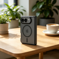 Étui magnétique premium à deux pièces pour iPhone Duo avec dos en PC antichoc et protection de charnière en TPU pour iPhone 18 Duo