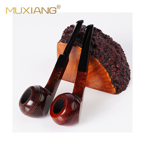 Muxiang Wooden Tobacco Pipe Briarwood 9mm Filter Free Style Straight Handle Bullhead Smoking Pipe - Product Image 5