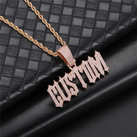 TikTok Viral Hip-hop Accessoires Bijoux Nouveau Hip Hop Pendentif En Laiton Glacé CZ Piège Police Personnalisé Lettre Nom Collier pour Hommes