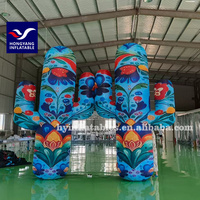 Grand cactus gonflable multicolore imperméable et durable avec ventilateur intégré pour la publicité extérieure et les décorations de remise de diplômes (plus de 3,6 m)