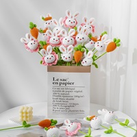 Handgemachte Häkel blume Cartoon Wolle Tierkopf Kitty Schwein Kaninchen Puppe für Schlüssel anhänger Anhänger Auto Hänge tasche Kreatives Geschenk