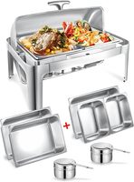 Plats chauffants à couvercle roulant 13QT pour buffets, réceptions, anniversaires, mariages, Noël