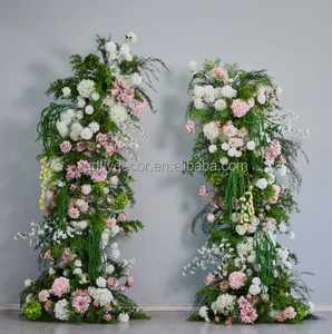 Nouvelle conception Grande <span class=keywords><strong>arche</strong></span> de fleurs rose <span class=keywords><strong>Arche</strong></span> de fleurs en métal avec support pour mariage et fête Toile de fond Écologique Fait à la main - Product Image 3