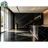 Dalles de marbre noir doré poli de luxe à prix d'usine pour revêtement mural intérieur, carrelage de sol et projets hôteliers