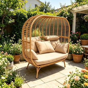 Canapé d'extérieur moderne <span class=keywords><strong>en</strong></span> rotin tressé, résistant à l'eau et aux UV, idéal <span class=keywords><strong>pour</strong></span> jardin, patio, villa, balcon - Vente <span class=keywords><strong>en</strong></span> gros directe usine - Product Image 5