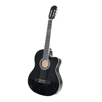 Guitare classique en contreplaqué de tilleul de haute qualité de 39 pouces avec reliure en ABS blanc