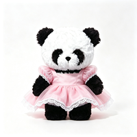 Peluche Panda Adorable et Moelleuse avec Robe en Dentelle, Animal en Peluche Doux, Souvenir, Poupée en Peluche, Cadeau Parfait, Mignonne Peluche Panda