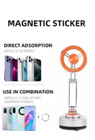 Support de téléphone pour voiture avec ventouse magnétique N52, double anneau, rotation à 360 degrés, pliable