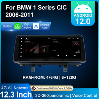 Autoradio Android 12 12.3 "pour BMW Série 1 E87 E88 E82 E81 I20 116i118i 120i 130i Stéréo Multimédia GPS Navigation Écran Audio