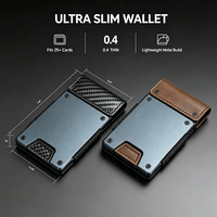 Dompet Kartu Nama Kulit Asli Minimalis Pria Custom Grosir, Dompet Retro Multi-Fungsi Crazy Horse untuk Hadiah
