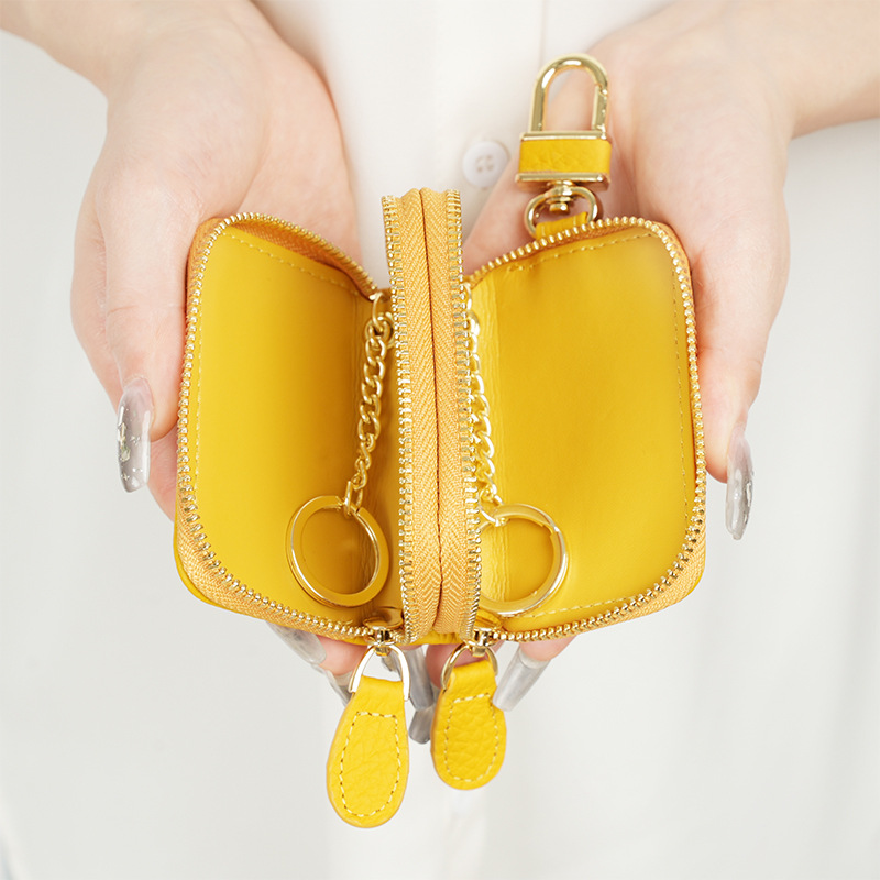 COWHERD ZS-BO329-250313 Genuine Leather Car Key Cover - High Protective RFID Blocking Key Wallet