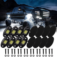 Le plus récent Stock blanc pur 4 pièces 24 Led Rock Light Kit IP67 Silicone étanche Fit-in Universal Rock LED Lights pour camions