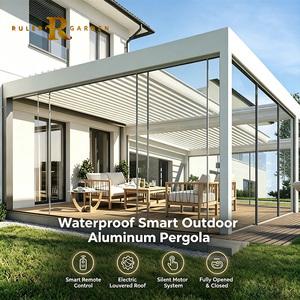Pergola Bioclimatica Automatica Elettrica con Telaio in Alluminio e Lamelle Orientabili, Design Moderno per Esterni - Product Image 1
