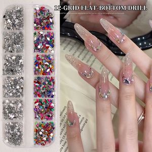 Mini strass pour nail art, formes mixtes 3D plates en acrylique et verre pour décorations d'ongles à presser, fournitures de manucure DIY - Product Image 4