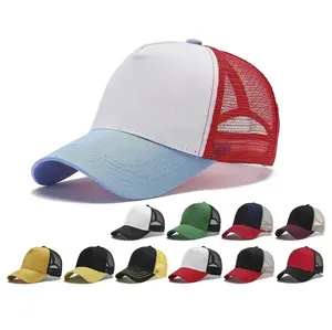Wholesale High Quality 5 Panel Trucker Hat Blank Custom Embroidery Logo Trucker Cap