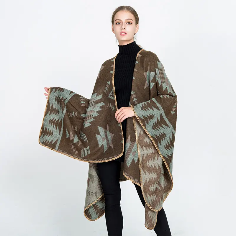 Kaschmir-Schneckenschürzen-Winter gemütlicher stilvoller lockerer Schal-Mantel wollender bio-Poncho-Sweater