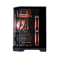 Boîtier d'ordinateur Mid Tower ATX/ITX pour PC de jeu, châssis transparent pour CPU/GPU/serveur, avec verre trempé, en stock