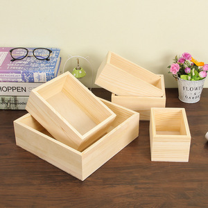 Boîte de rangement de bureau en bois rectangulaire à ouverture supérieure pour organiser les bonbons de mariage - Product Image 5