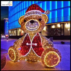 Décorations de Noël LED d'extérieur, grand motif d'ours lumineux, décoration de rue pour la Saint-Valentin - Product Image 2