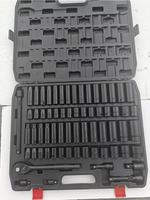 Jeu de clés à cliquet et douilles en acier au carbone de 50 pièces, entraînement 1/4 pouce, douilles métriques, rallonges, outils à main, mallette rigide, OEM Auto
