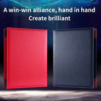 Vente en gros Cuir A4 Dossier Menu Couverture Certificat Titulaire Double Face Diplôme Couverture Avec Logo
