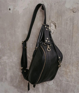 Sac à bandoulière en cuir PU de couleur marron Micro fibre caméra sacs de poitrine <span class=keywords><strong>Onestep</strong></span> caméra fronde Fanny Pack - Product Image 2