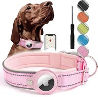 Kalung Anjing Reflektif Nylon Grosir, Dapat Disesuaikan, Dilengkapi AirTag Retainer Tracker, Tahan Lama, Kokoh, untuk Anjing Sedang dan Besar