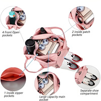 Sac bandoulière personnalisé pour femme, idéal pour les courts trajets, le yoga et le fitness, résistant à l'eau, avec compartiment à chaussures indépendant, fermeture éclair, pliable, simple