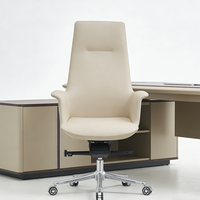Chaise de bureau de direction moderne de luxe, chaise pivotante à dossier haut, design simple en cuir, mobilier commercial