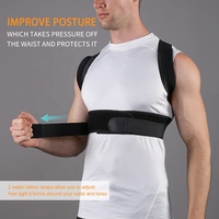 VBOSI 6102 Soutien lombaire portable léger et réglable à deux barres de soutien, en tissu maillé respirant avec sangle d'épaule élastique pour une meilleure posture