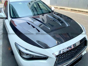 ฝากระโปรงคาร์บอนไฟเบอร์แบบมีช่องระบายอากาศ รุ่น H1 สำหรับ Infiniti Q50 V37 - Product Image 2