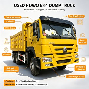 รถบรรทุกดิน Sinotruk HOWO 6x4 มือสอง 371 แรงม้า 10 ล้อ รถดัมพ์สำหรับงานหนัก พร้อมกระบะบรรทุกขนาดใหญ่ สำหรับงานดินและงานเหมือง - Product Image 1