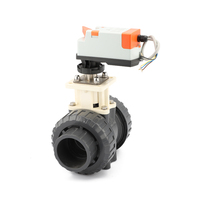 Vanne à bille en PVC à double union étanche 2,5 pouces 2 voies 220V, vanne à eau à commande électrique 220V 24V, vanne à bille motorisée UPVC DN65