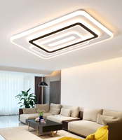 Plafonnier LED moderne de style européen en métal noir acrylique Zhongshan Club IP44 pour hall d'hôtel et salon