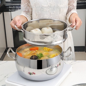 304 отпариватель для пищевых продуктов из нержавеющей стали, бытовой двухслойный горшок для рыбы большой емкости с толстыми тремя слоями для оптовой продажи, подарок - Product Image 1